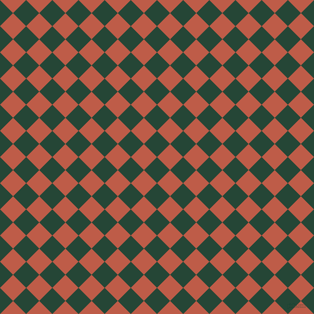 45/135 degree angle diagonal checkered chequered squares checker pattern checkers background, 36 pixel squares size, , Bottle Green and Flame Pea checkers chequered checkered squares seamless tileable