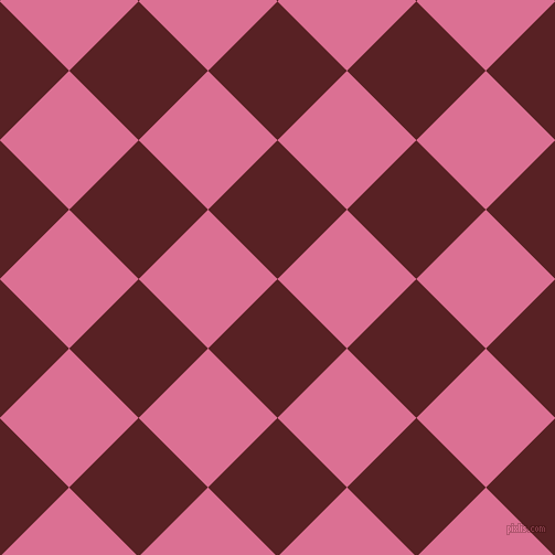 45/135 degree angle diagonal checkered chequered squares checker pattern checkers background, 89 pixel squares size, , Burnt Crimson and Pale Violet Red checkers chequered checkered squares seamless tileable