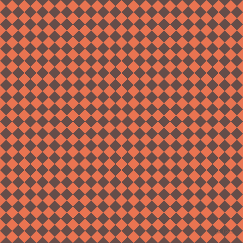 45/135 degree angle diagonal checkered chequered squares checker pattern checkers background, 17 pixel squares size, , Burnt Sienna and Congo Brown checkers chequered checkered squares seamless tileable