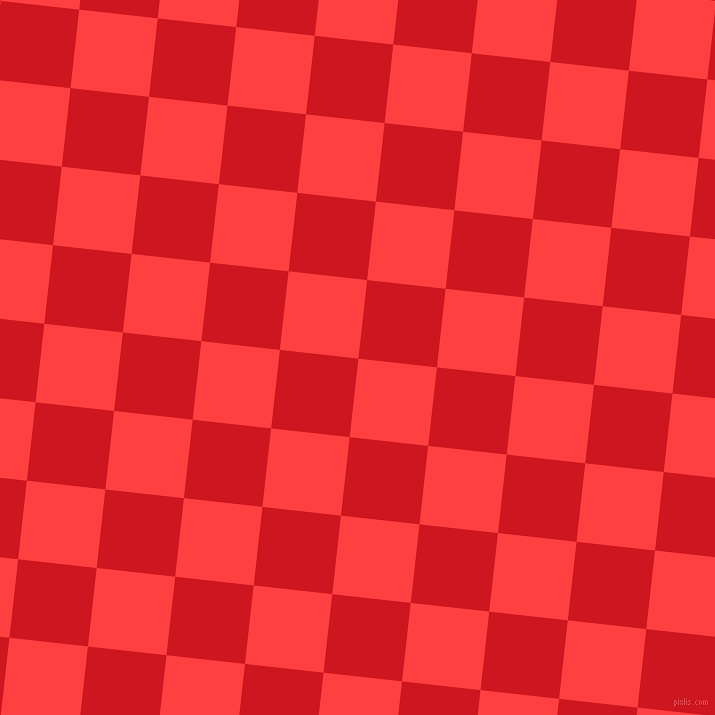 84/174 degree angle diagonal checkered chequered squares checker pattern checkers background, 79 pixel squares size, , Coral Red and Fire Engine Red checkers chequered checkered squares seamless tileable