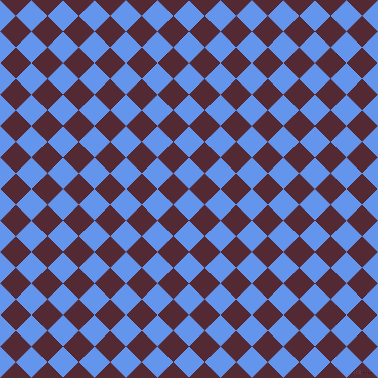 45/135 degree angle diagonal checkered chequered squares checker pattern checkers background, 44 pixel squares size, , Cornflower Blue and Black Rose checkers chequered checkered squares seamless tileable