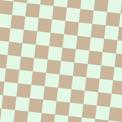 84/174 degree angle diagonal checkered chequered squares checker pattern checkers background, 46 pixel square size, , Cosmic Latte and Sour Dough checkers chequered checkered squares seamless tileable