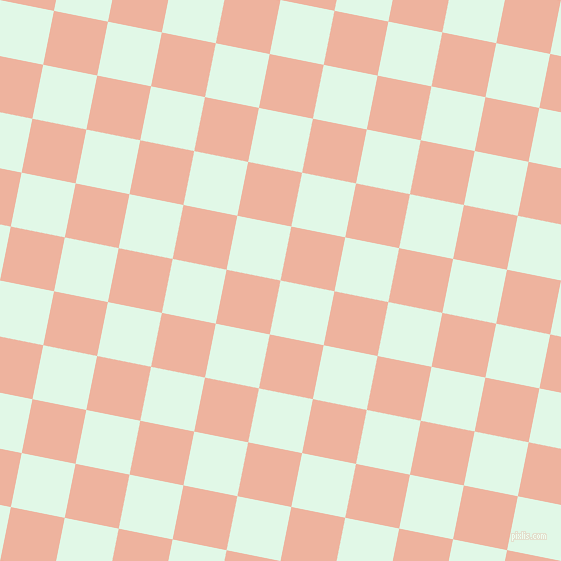 79/169 degree angle diagonal checkered chequered squares checker pattern checkers background, 55 pixel square size, , Cosmic Latte and Wax Flower checkers chequered checkered squares seamless tileable