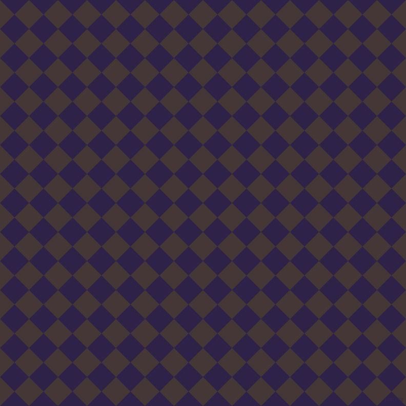 45/135 degree angle diagonal checkered chequered squares checker pattern checkers background, 40 pixel square size, , Cowboy and Violent Violet checkers chequered checkered squares seamless tileable