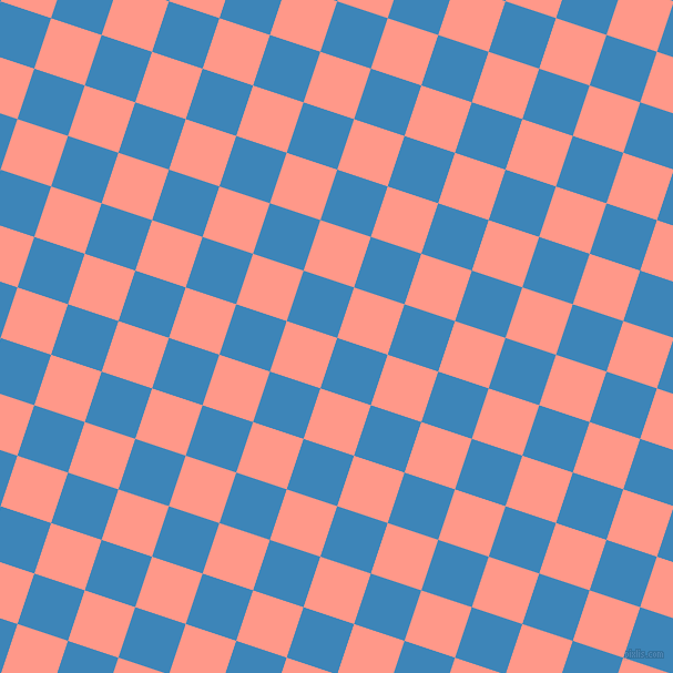 72/162 degree angle diagonal checkered chequered squares checker pattern checkers background, 48 pixel squares size, , Curious Blue and Mona Lisa checkers chequered checkered squares seamless tileable