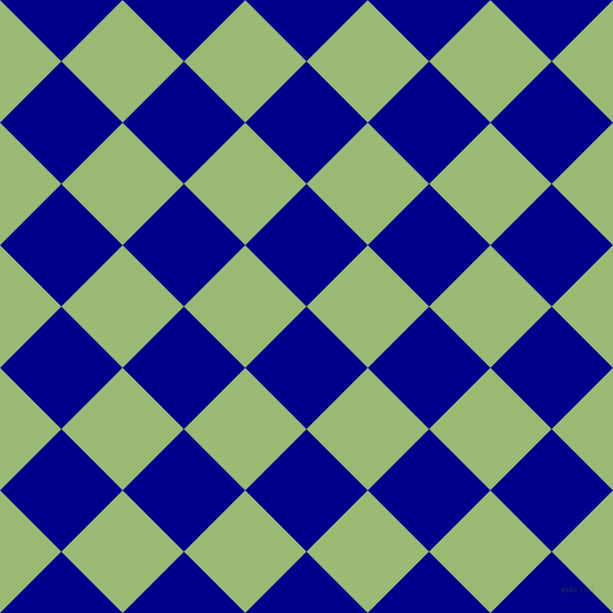 45/135 degree angle diagonal checkered chequered squares checker pattern checkers background, 96 pixel square size, , Dark Blue and Olivine checkers chequered checkered squares seamless tileable
