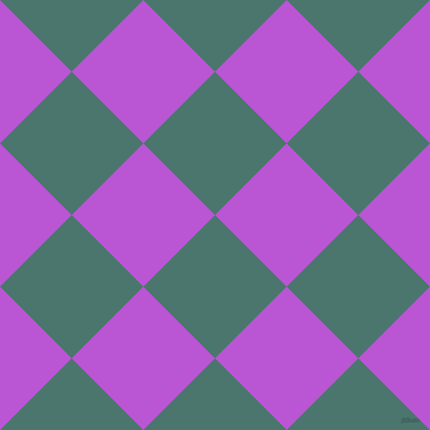 45/135 degree angle diagonal checkered chequered squares checker pattern checkers background, 197 pixel square size, , Dark Green Copper and Medium Orchid checkers chequered checkered squares seamless tileable