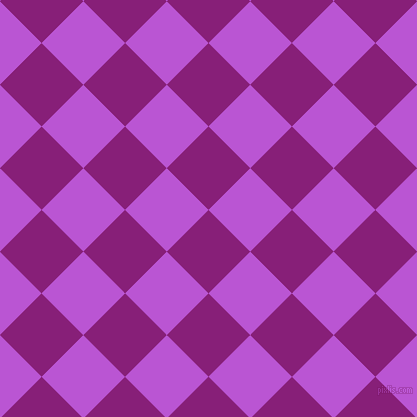 45/135 degree angle diagonal checkered chequered squares checker pattern checkers background, 59 pixel square size, , Dark Purple and Medium Orchid checkers chequered checkered squares seamless tileable