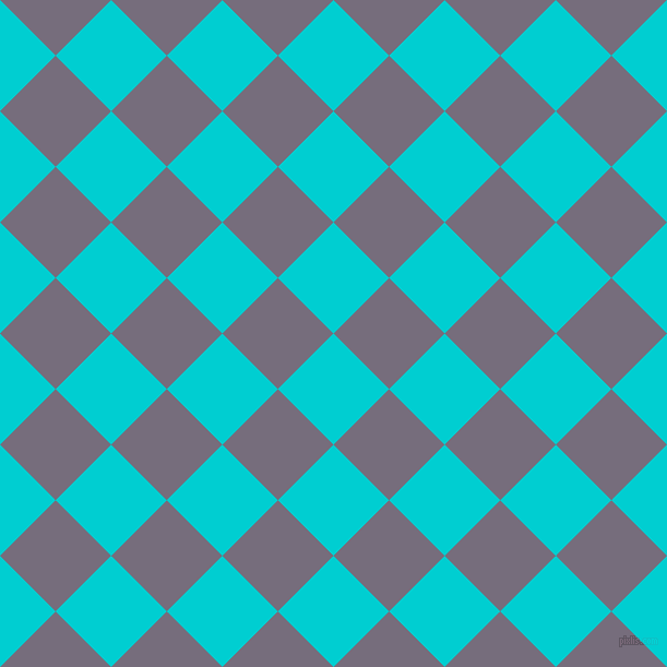 45/135 degree angle diagonal checkered chequered squares checker pattern checkers background, 72 pixel square size, , Dark Turquoise and Mamba checkers chequered checkered squares seamless tileable