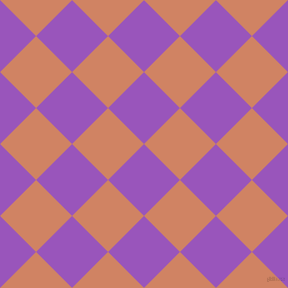 45/135 degree angle diagonal checkered chequered squares checker pattern checkers background, 103 pixel squares size, , Deep Lilac and Burning Sand checkers chequered checkered squares seamless tileable