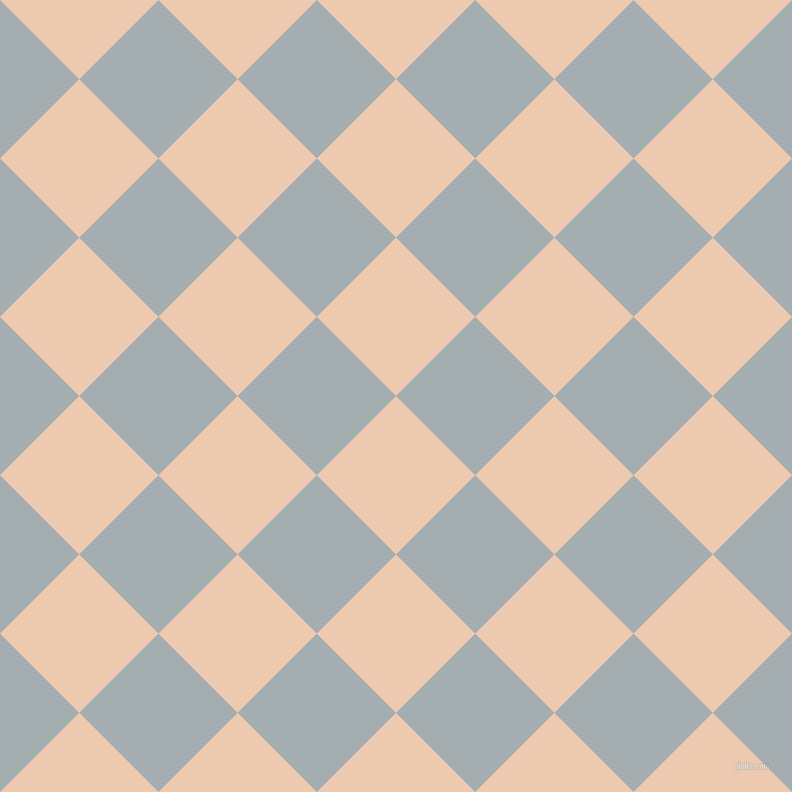 45/135 degree angle diagonal checkered chequered squares checker pattern checkers background, 112 pixel square size, , Desert Sand and Gull Grey checkers chequered checkered squares seamless tileable