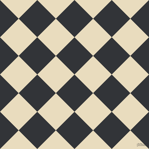 45/135 degree angle diagonal checkered chequered squares checker pattern checkers background, 85 pixel square size, , Ebony Clay and Double Pearl Lusta checkers chequered checkered squares seamless tileable