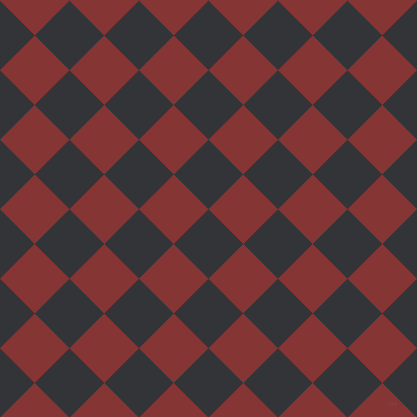 45/135 degree angle diagonal checkered chequered squares checker pattern checkers background, 99 pixel squares size, , Ebony Clay and Tall Poppy checkers chequered checkered squares seamless tileable