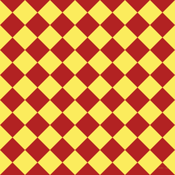 45/135 degree angle diagonal checkered chequered squares checker pattern checkers background, 62 pixel square size, , Fire Brick and Corn checkers chequered checkered squares seamless tileable