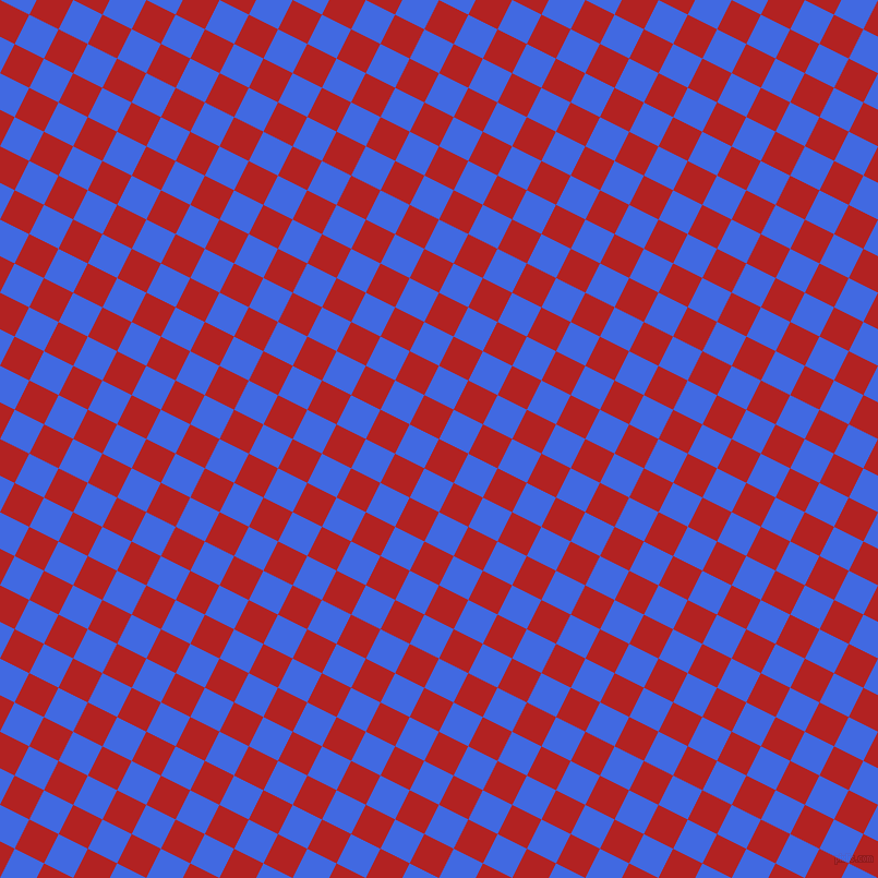 63/153 degree angle diagonal checkered chequered squares checker pattern checkers background, 30 pixel squares size, , Fire Brick and Royal Blue checkers chequered checkered squares seamless tileable