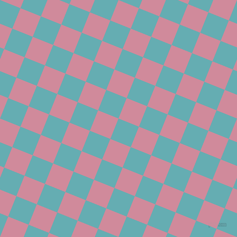 68/158 degree angle diagonal checkered chequered squares checker pattern checkers background, 44 pixel squares size, , Fountain Blue and Can Can checkers chequered checkered squares seamless tileable