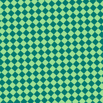 49/139 degree angle diagonal checkered chequered squares checker pattern checkers background, 20 pixel squares size, , Granny Smith Apple and Pine Green checkers chequered checkered squares seamless tileable