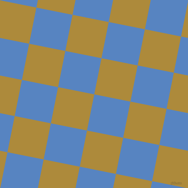79/169 degree angle diagonal checkered chequered squares checker pattern checkers background, 122 pixel squares size, , Havelock Blue and Alpine checkers chequered checkered squares seamless tileable