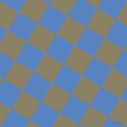 59/149 degree angle diagonal checkered chequered squares checker pattern checkers background, 74 pixel square size, , Havelock Blue and Granite Green checkers chequered checkered squares seamless tileable