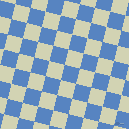 76/166 degree angle diagonal checkered chequered squares checker pattern checkers background, 62 pixel square size, , Havelock Blue and Orinoco checkers chequered checkered squares seamless tileable