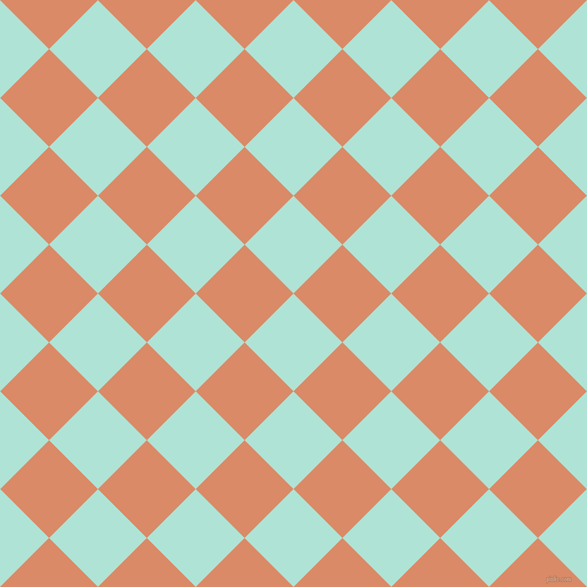 45/135 degree angle diagonal checkered chequered squares checker pattern checkers background, 98 pixel square size, , Ice Cold and Copper checkers chequered checkered squares seamless tileable