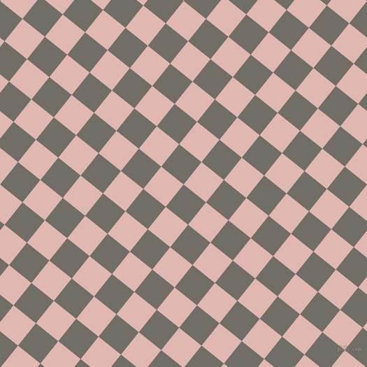 51/141 degree angle diagonal checkered chequered squares checker pattern checkers background, 41 pixel squares size, , Ironside Grey and Cavern Pink checkers chequered checkered squares seamless tileable