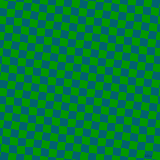 84/174 degree angle diagonal checkered chequered squares checker pattern checkers background, 28 pixel squares size, , Islamic Green and Blue Lagoon checkers chequered checkered squares seamless tileable