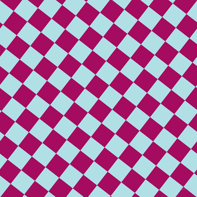 52/142 degree angle diagonal checkered chequered squares checker pattern checkers background, 55 pixel squares size, , Jazzberry Jam and Powder Blue checkers chequered checkered squares seamless tileable