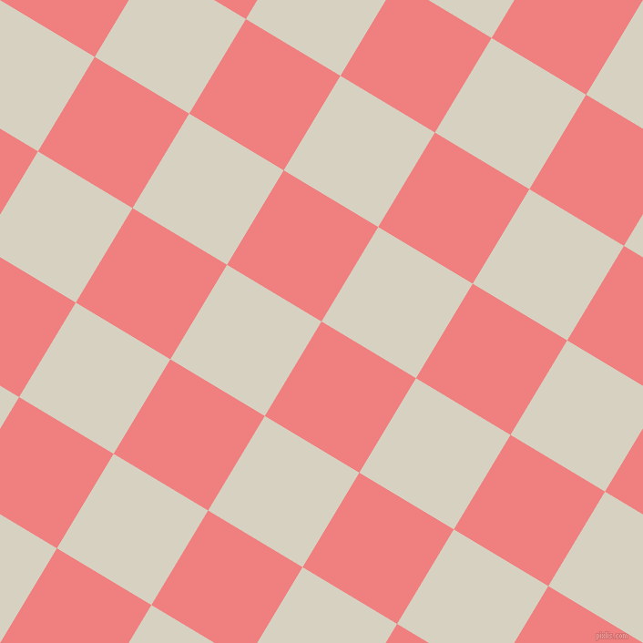 59/149 degree angle diagonal checkered chequered squares checker pattern checkers background, 121 pixel squares size, , Light Coral and Ecru White checkers chequered checkered squares seamless tileable