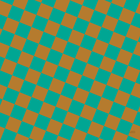 68/158 degree angle diagonal checkered chequered squares checker pattern checkers background, 43 pixel squares size, , Mandalay and Persian Green checkers chequered checkered squares seamless tileable
