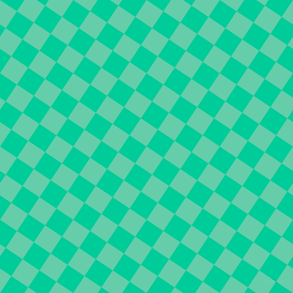56/146 degree angle diagonal checkered chequered squares checker pattern checkers background, 40 pixel squares size, , Medium Aquamarine and Caribbean Green checkers chequered checkered squares seamless tileable