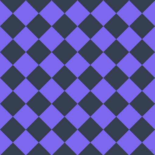 45/135 degree angle diagonal checkered chequered squares checker pattern checkers background, 60 pixel squares size, , Medium Slate Blue and Cloud Burst checkers chequered checkered squares seamless tileable