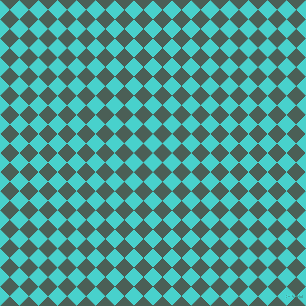 45/135 degree angle diagonal checkered chequered squares checker pattern checkers background, 27 pixel square size, , Medium Turquoise and Viridian Green checkers chequered checkered squares seamless tileable
