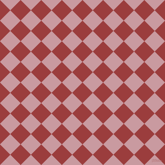 45/135 degree angle diagonal checkered chequered squares checker pattern checkers background, 51 pixel squares size, , Mexican Red and Careys Pink checkers chequered checkered squares seamless tileable