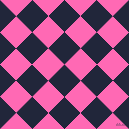 45/135 degree angle diagonal checkered chequered squares checker pattern checkers background, 91 pixel square size, , Midnight Express and Hot Pink checkers chequered checkered squares seamless tileable