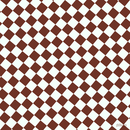 50/140 degree angle diagonal checkered chequered squares checker pattern checkers background, 29 pixel squares size, , Mint Cream and Pueblo checkers chequered checkered squares seamless tileable