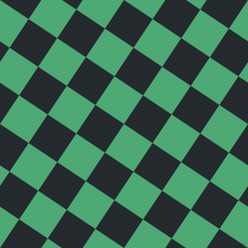 56/146 degree angle diagonal checkered chequered squares checker pattern checkers background, 118 pixel square size, , Ocean Green and Cinder checkers chequered checkered squares seamless tileable
