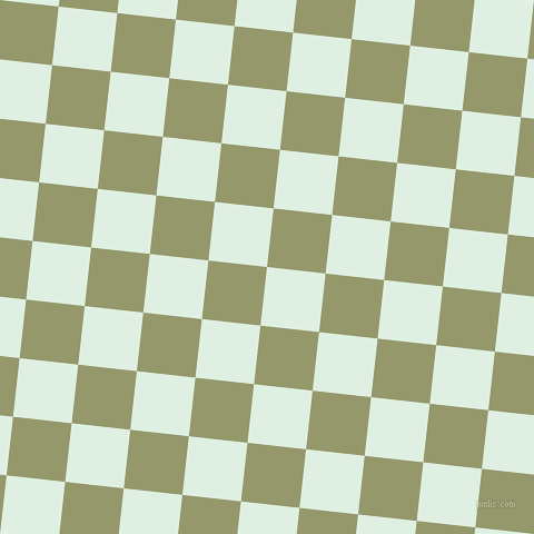 84/174 degree angle diagonal checkered chequered squares checker pattern checkers background, 53 pixel square size, , Off Green and Avocado checkers chequered checkered squares seamless tileable