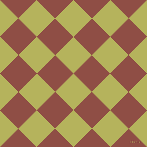 45/135 degree angle diagonal checkered chequered squares checker pattern checkers background, 85 pixel square size, , Olive Green and El Salva checkers chequered checkered squares seamless tileable