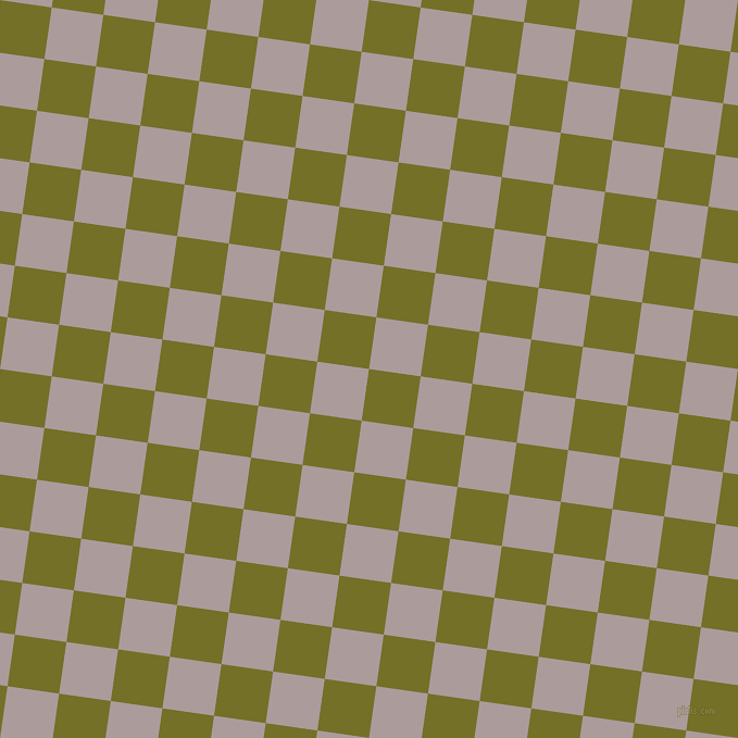 82/172 degree angle diagonal checkered chequered squares checker pattern checkers background, 48 pixel squares size, , Olivetone and Dusty Grey checkers chequered checkered squares seamless tileable