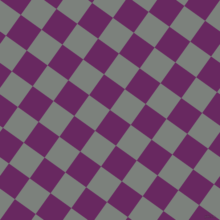 54/144 degree angle diagonal checkered chequered squares checker pattern checkers background, 83 pixel square size, , Palatinate Purple and Boulder checkers chequered checkered squares seamless tileable