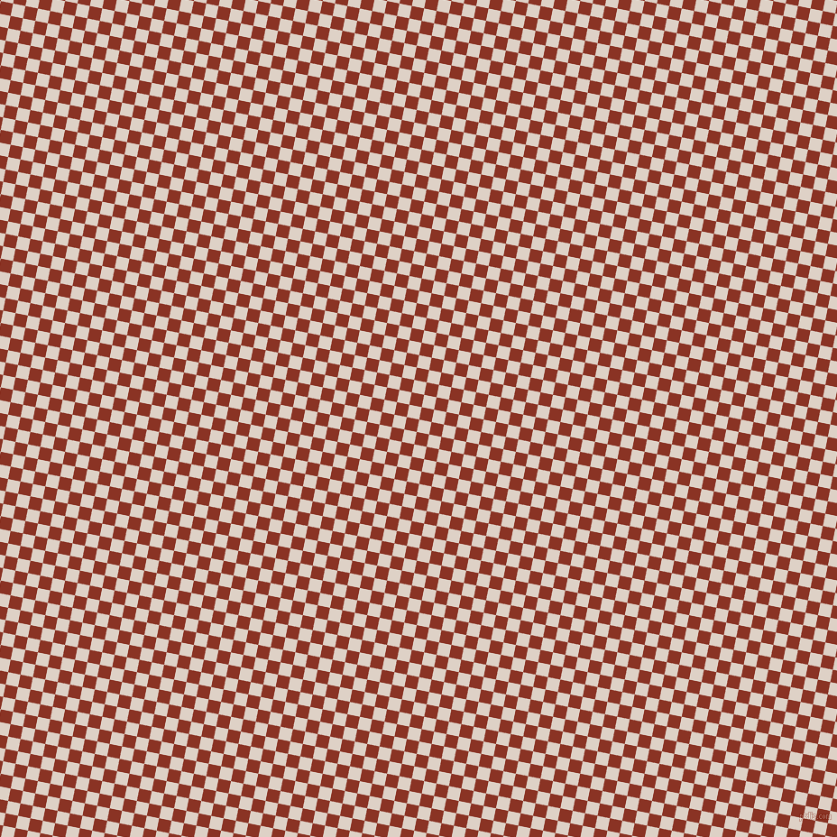 79/169 degree angle diagonal checkered chequered squares checker pattern checkers background, 14 pixel square size, , Pearl Bush and Burnt Umber checkers chequered checkered squares seamless tileable