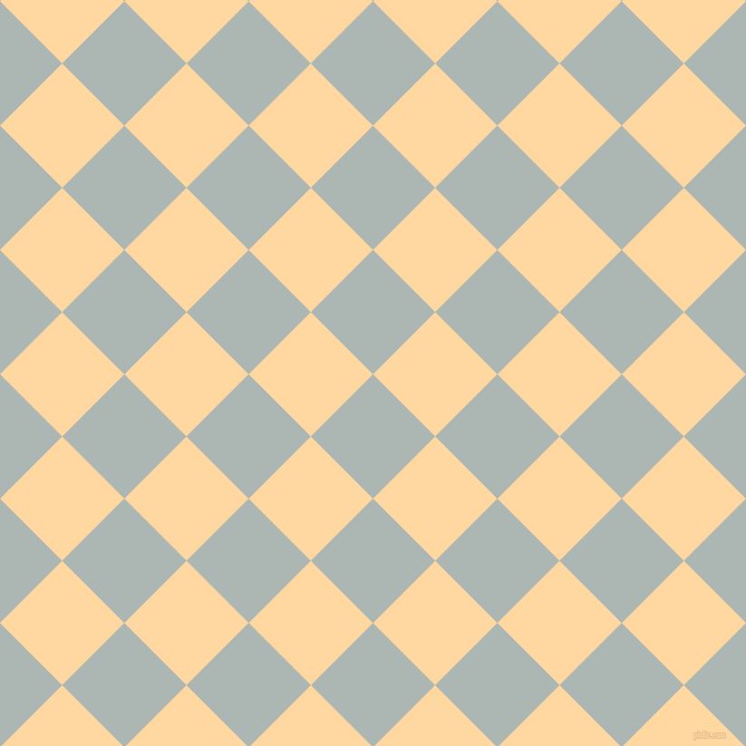 45/135 degree angle diagonal checkered chequered squares checker pattern checkers background, 97 pixel square size, , Periglacial Blue and Frangipani checkers chequered checkered squares seamless tileable