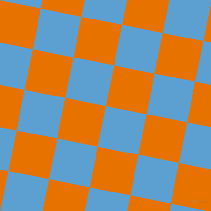 79/169 degree angle diagonal checkered chequered squares checker pattern checkers background, 85 pixel squares size, , Picton Blue and Mango Tango checkers chequered checkered squares seamless tileable