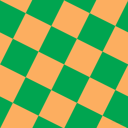 63/153 degree angle diagonal checkered chequered squares checker pattern checkers background, 94 pixel squares size, , Pigment Green and Rajah checkers chequered checkered squares seamless tileable