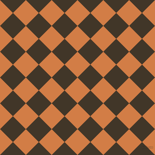 45/135 degree angle diagonal checkered chequered squares checker pattern checkers background, 59 pixel square size, , Raw Sienna and Jacko Bean checkers chequered checkered squares seamless tileable