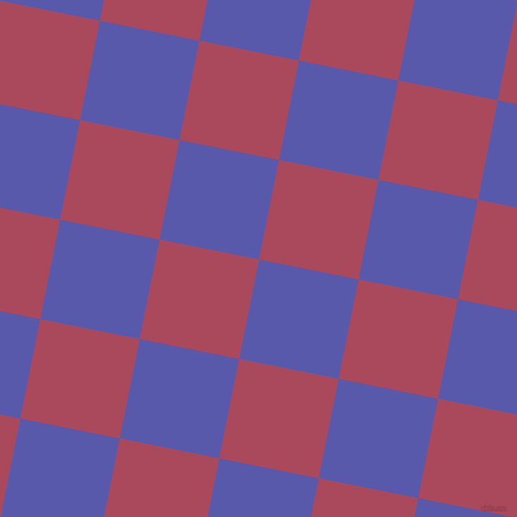 79/169 degree angle diagonal checkered chequered squares checker pattern checkers background, 144 pixel squares size, Rich Blue and Hippie Pink checkers chequered checkered squares seamless tileable