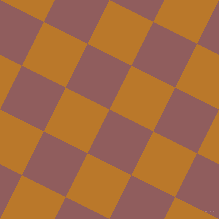 63/153 degree angle diagonal checkered chequered squares checker pattern checkers background, 165 pixel squares size, , Rose Taupe and Pirate Gold checkers chequered checkered squares seamless tileable