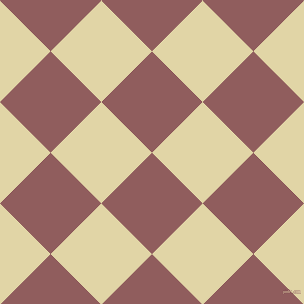 45/135 degree angle diagonal checkered chequered squares checker pattern checkers background, 141 pixel square size, , Rose Taupe and Sapling checkers chequered checkered squares seamless tileable