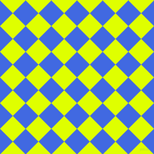 Royal Blue and Chartreuse Yellow checkers chequered checkered squares ...